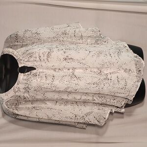 Women's white, black, & grey layered blouse by 'NY'. Size M